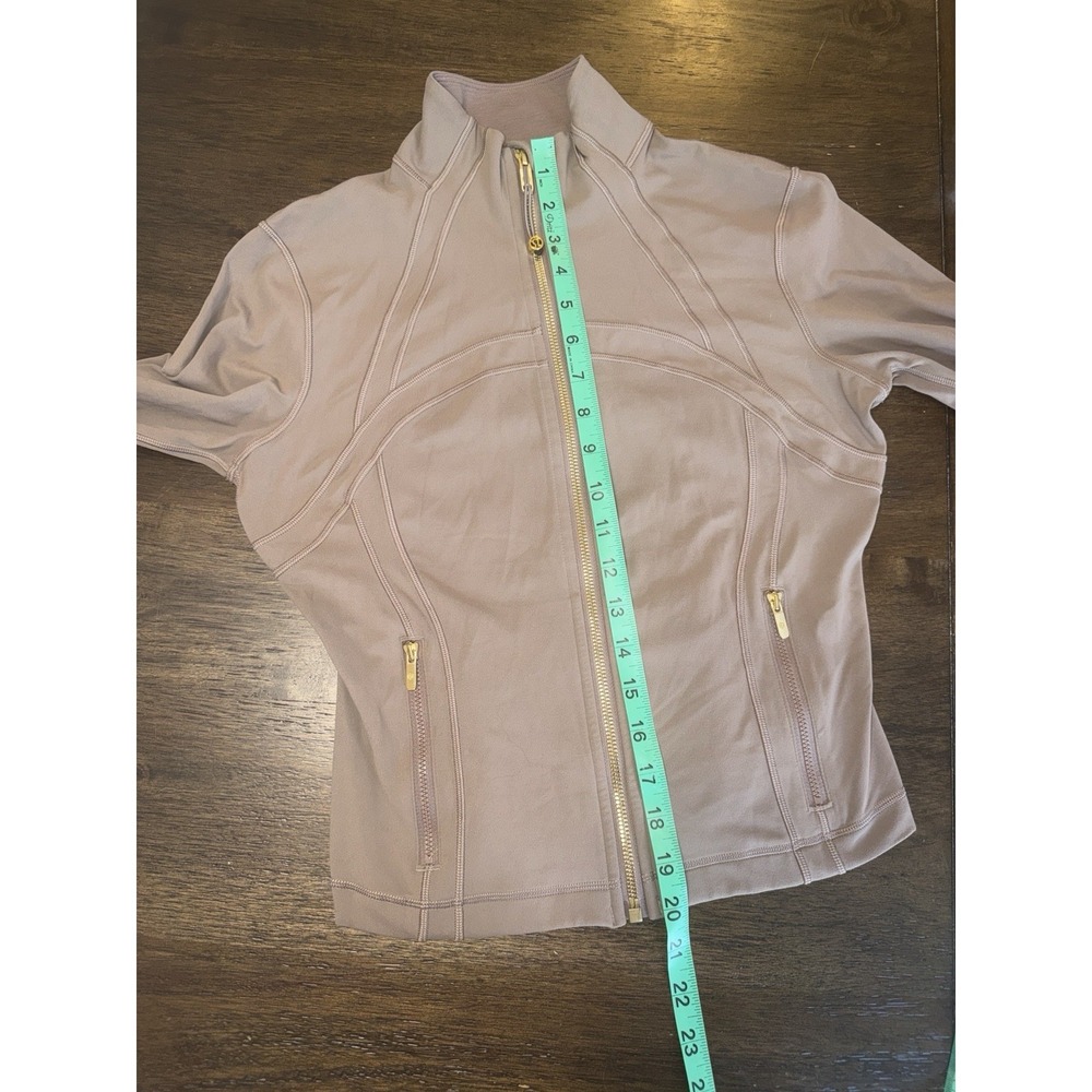 Lululemon Define Cropped Jacket 8 Gold Zipper Women's Brown Long Sleeve Nulu - Picture 7 of 7